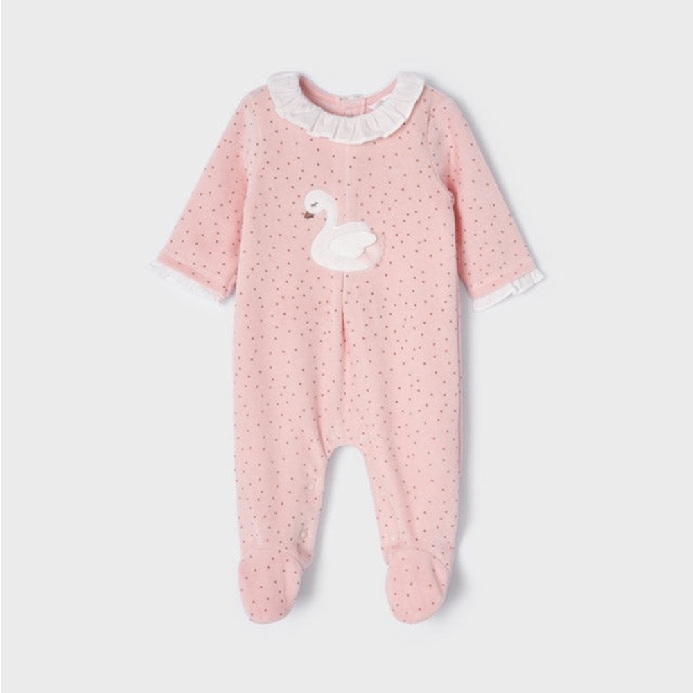 Mayoral Velour Swan Onesie - size 18 months